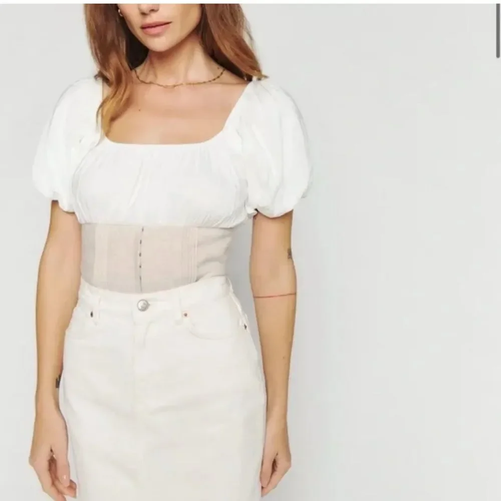 Reformation Alayna Linen Top- Ivory Color , Size 6